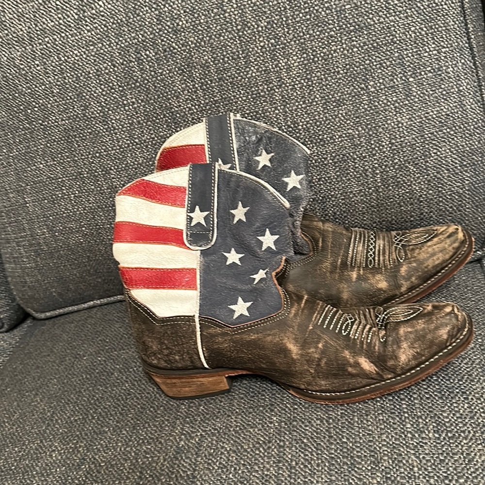 Roper short American flag boots